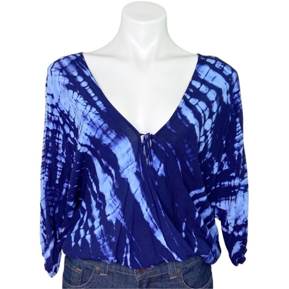 🌻Forever 21 Tie Dye Surplice Blouse Top Small
